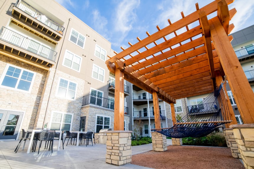 Exterior of an apartment building